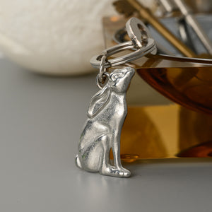 Moon Gazing Hare Key Ring