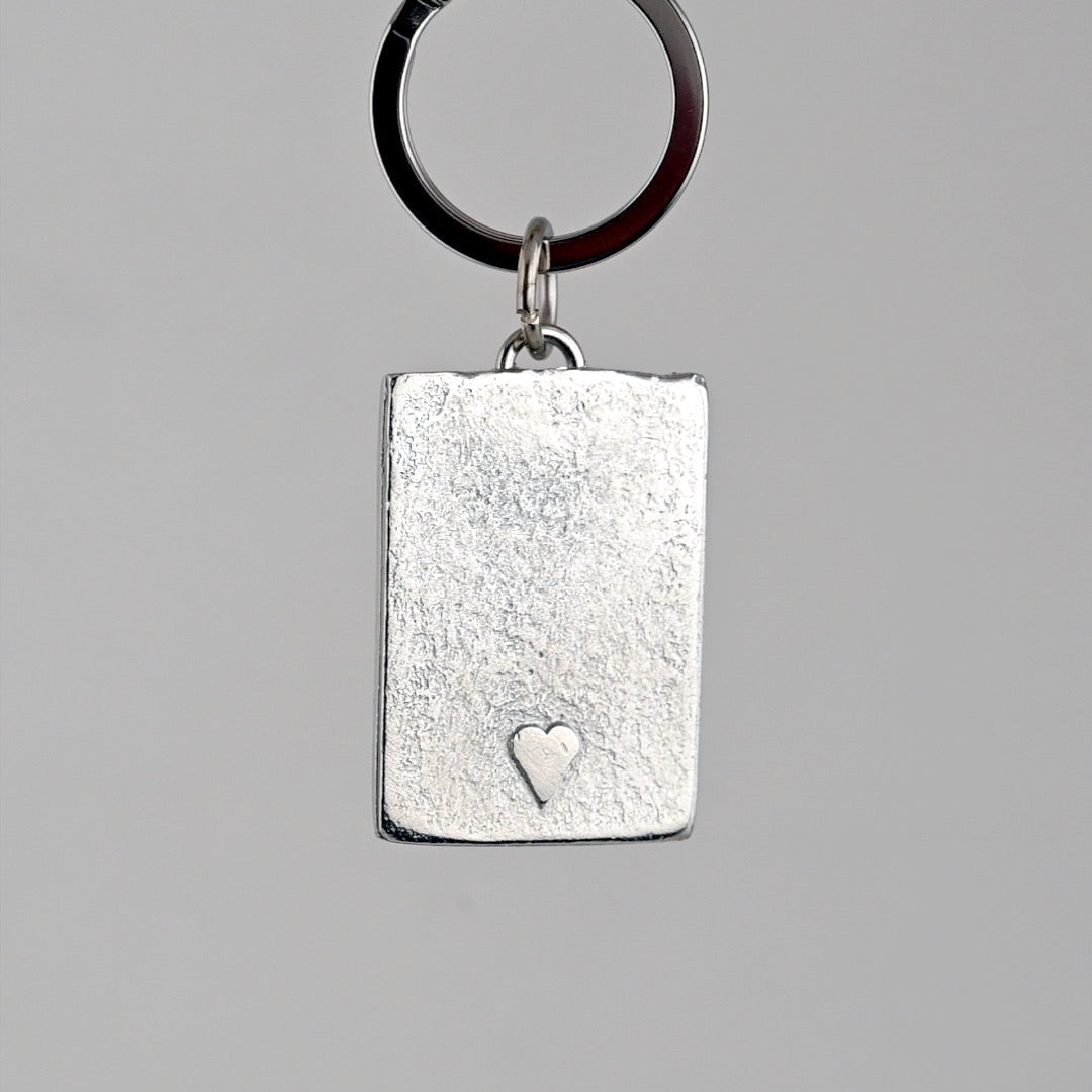 Small Raised Heart Key Ring