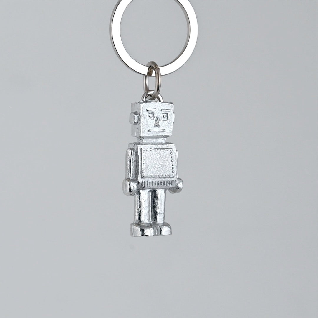 Robot Pewter Key Ring - Lancaster and Gibbings